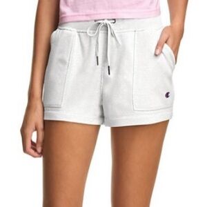 Champion Women’s White Campus French Terry Shorts (Size: XL) (NWT)